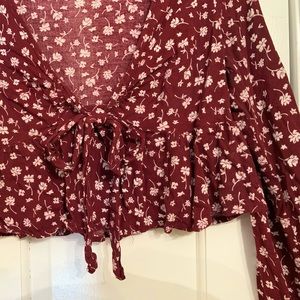 Pacsun LA Hearts Flowy Tie Front Top